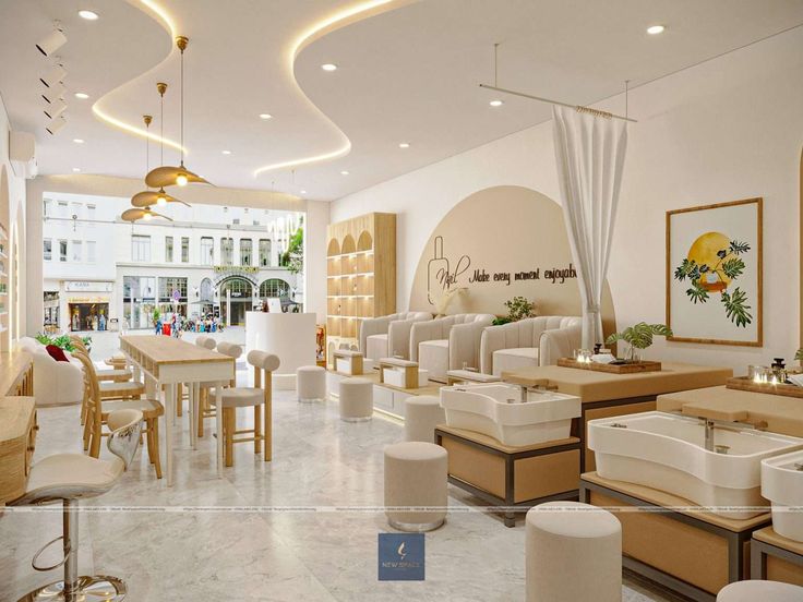 Kynsisalongin viihtyisä sisustus